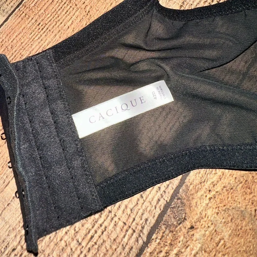 Cacique Velvet-Trim Unlined Balconette Bra 42D